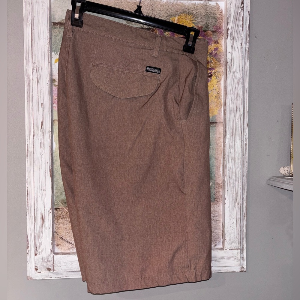 Ron Jon Khaki World Core II Hybrid Shorts Sz 36 Polyester Blend Comfy & Great